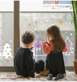 Lot de 6 feutres effaçables pour vitres et miroirs