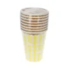 Lot de 8 gobelets à pâquerettes vichy jaune
