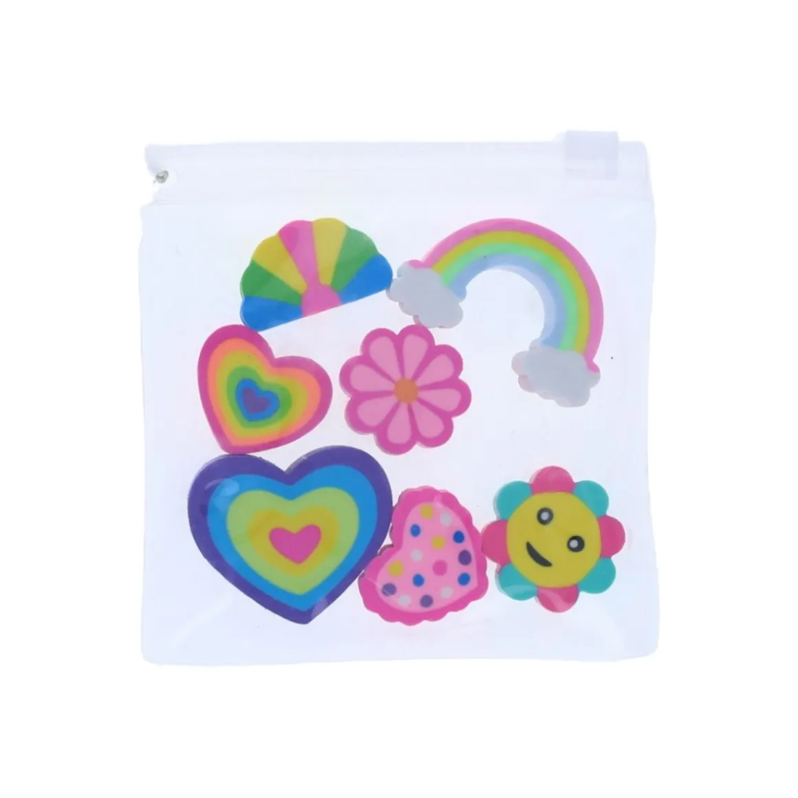 Lot de 7 gommes multicolores