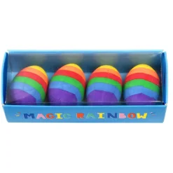 Lot de 4 gommes œufs arc en ciel