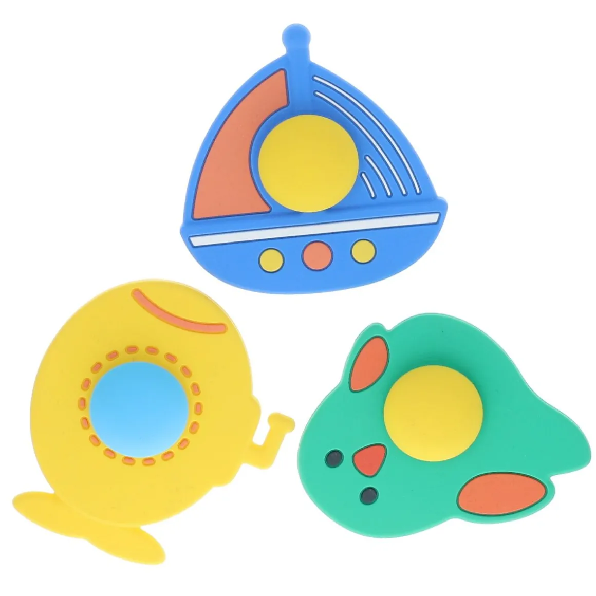 Lot de 3 jeux de bain ventouses rotatives en silicone
