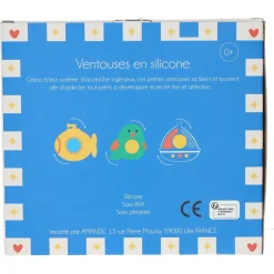 Lot de 3 jeux de bain ventouses rotatives en silicone