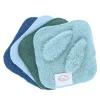 Lot de 4 lingettes lavables en éponge vert bleu