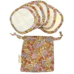 Lot de 6 lingettes lavables en éponge fleuries rose et jaune