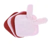 Lot de 4 lingettes lavables en éponge lapin rose