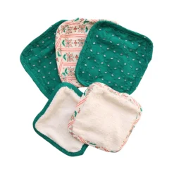 Lot de 5 lingettes lavables en éponge - Folk d'été