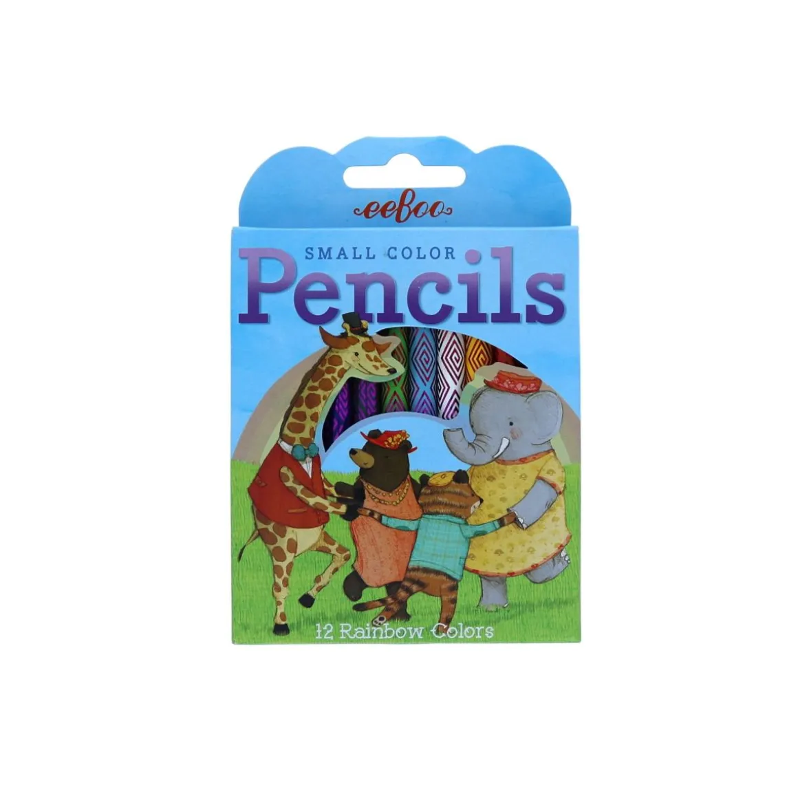 Lot de 12 mini crayons de couleurs arc-en-ciel