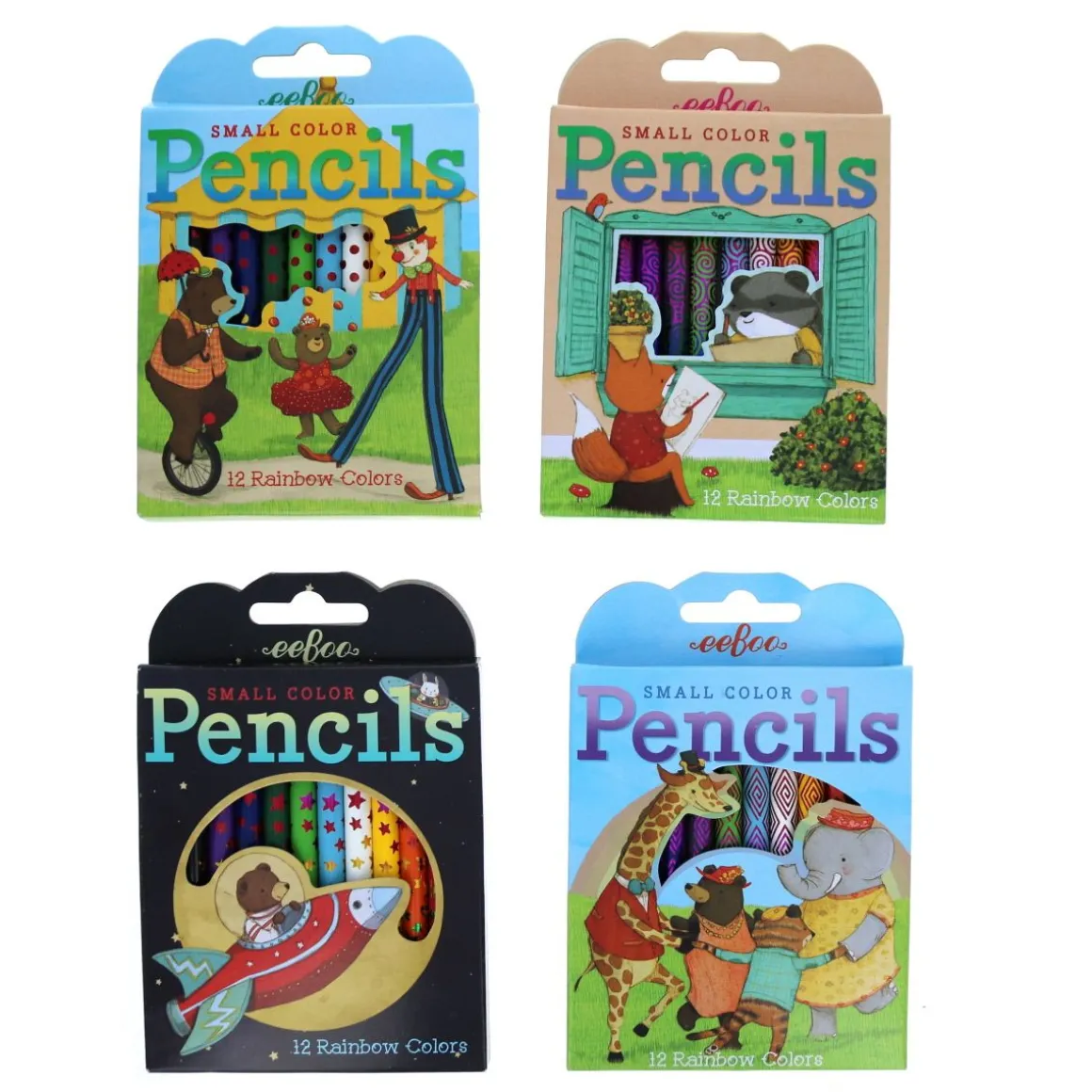 Lot de 12 mini crayons de couleurs arc-en-ciel