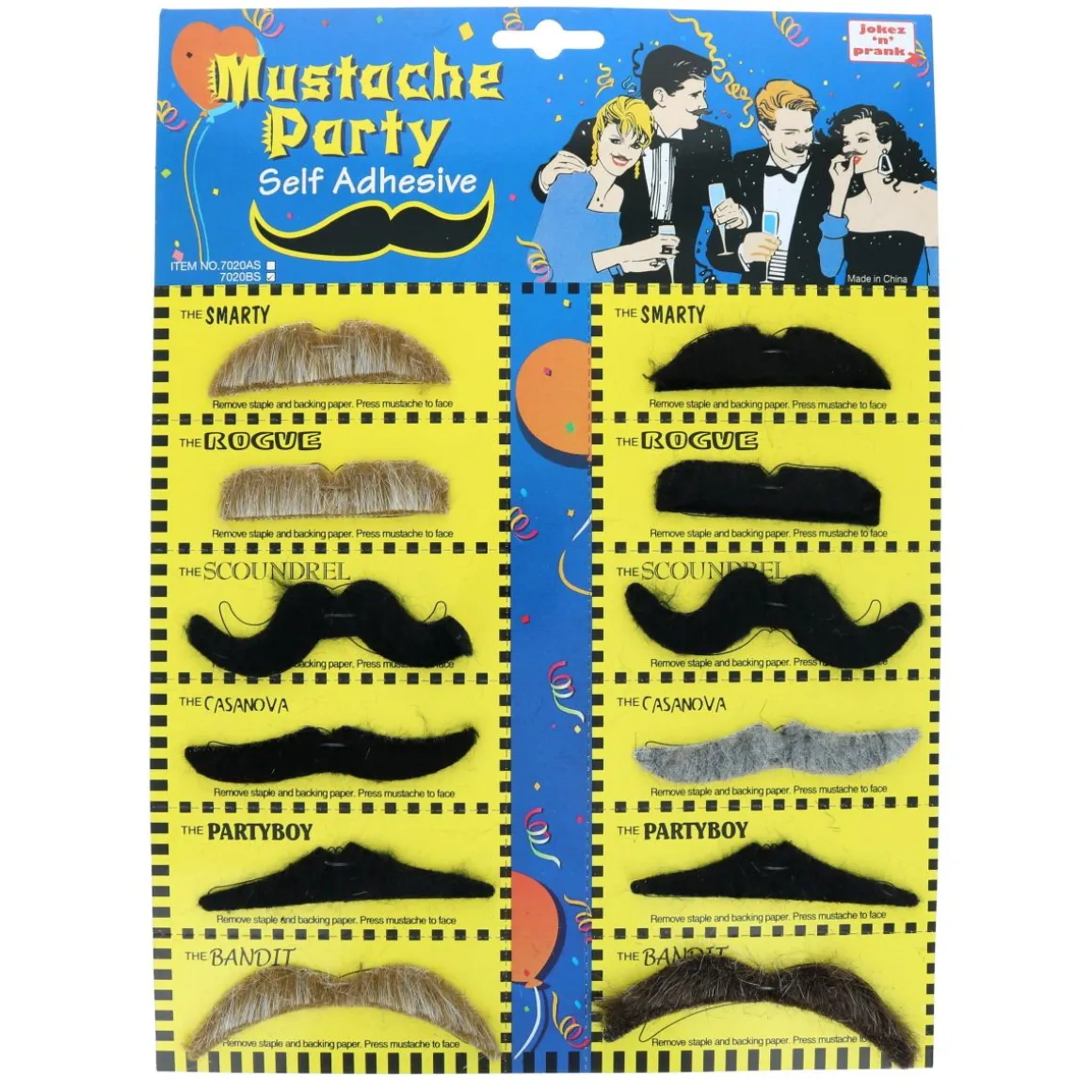 Lot de 12 moustaches