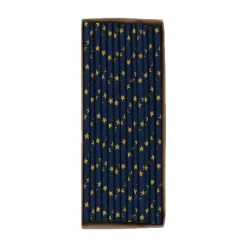 Lot de 25 pailles étoiles dorées