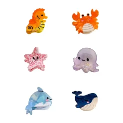Lot de 3 pinces cheveux enfant crabe dauphin poulpe