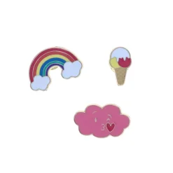 Lot de 3 pin's arc-en-ciel nuage et glace