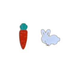 Lot de 2 pin's pâques Lapin carotte