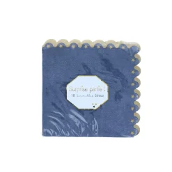 Lot de 18 serviettes bleues cirque