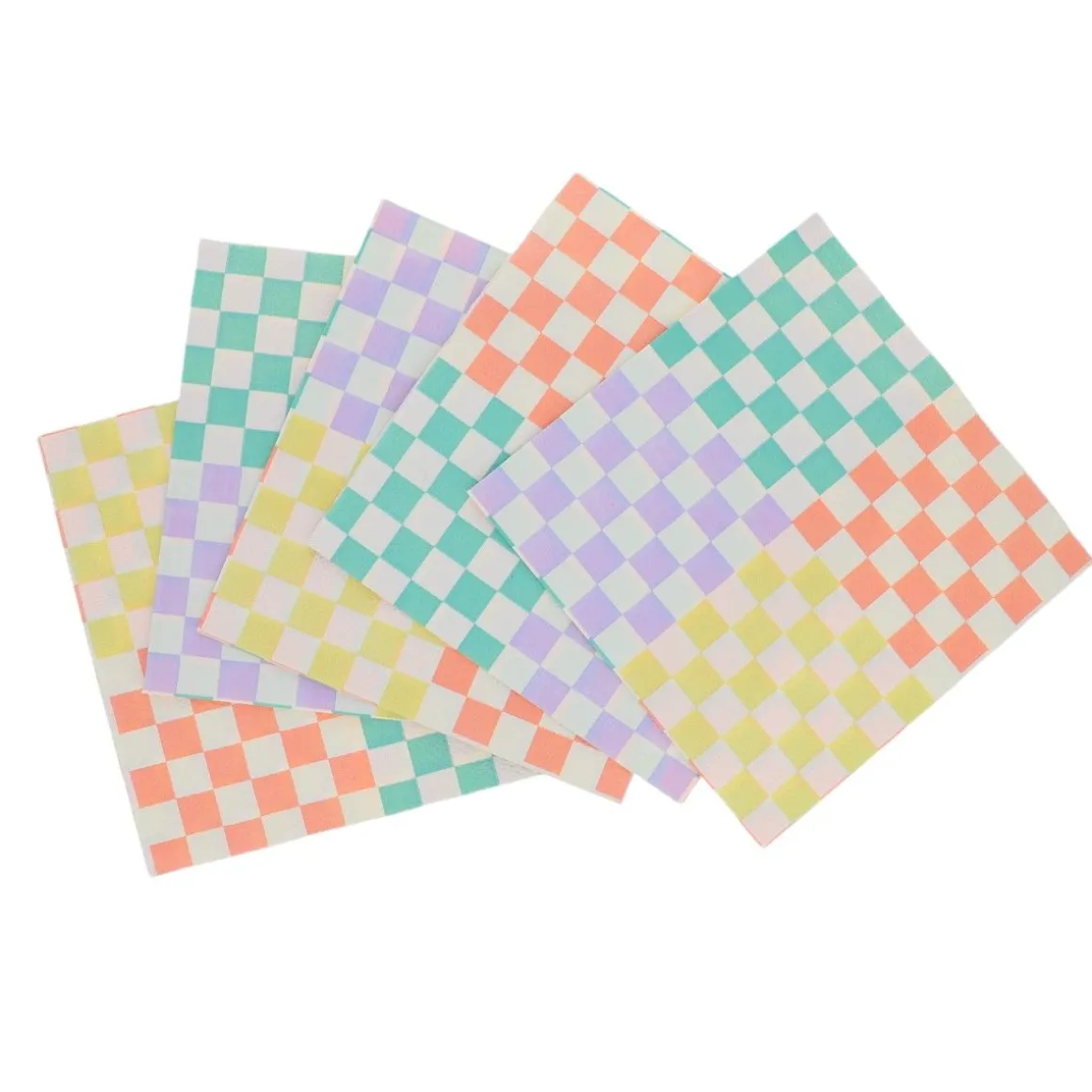 Lot de 18 serviettes damiers Dinosaures