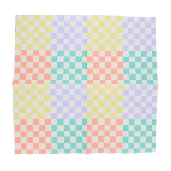 Lot de 18 serviettes damiers Dinosaures