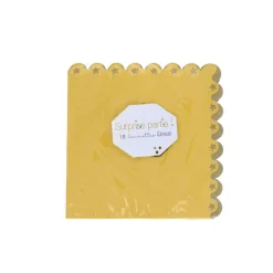Lot de 18 serviettes moutarde cirque
