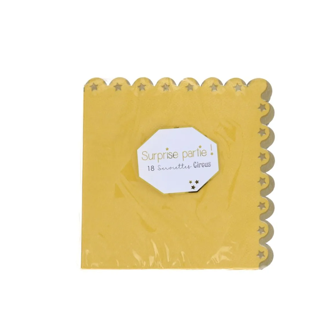 Lot de 18 serviettes moutarde cirque