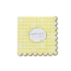 Lot de 18 serviettes pâquerettes vichy jaune