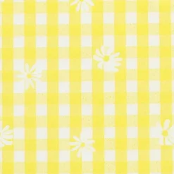 Lot de 18 serviettes pâquerettes vichy jaune