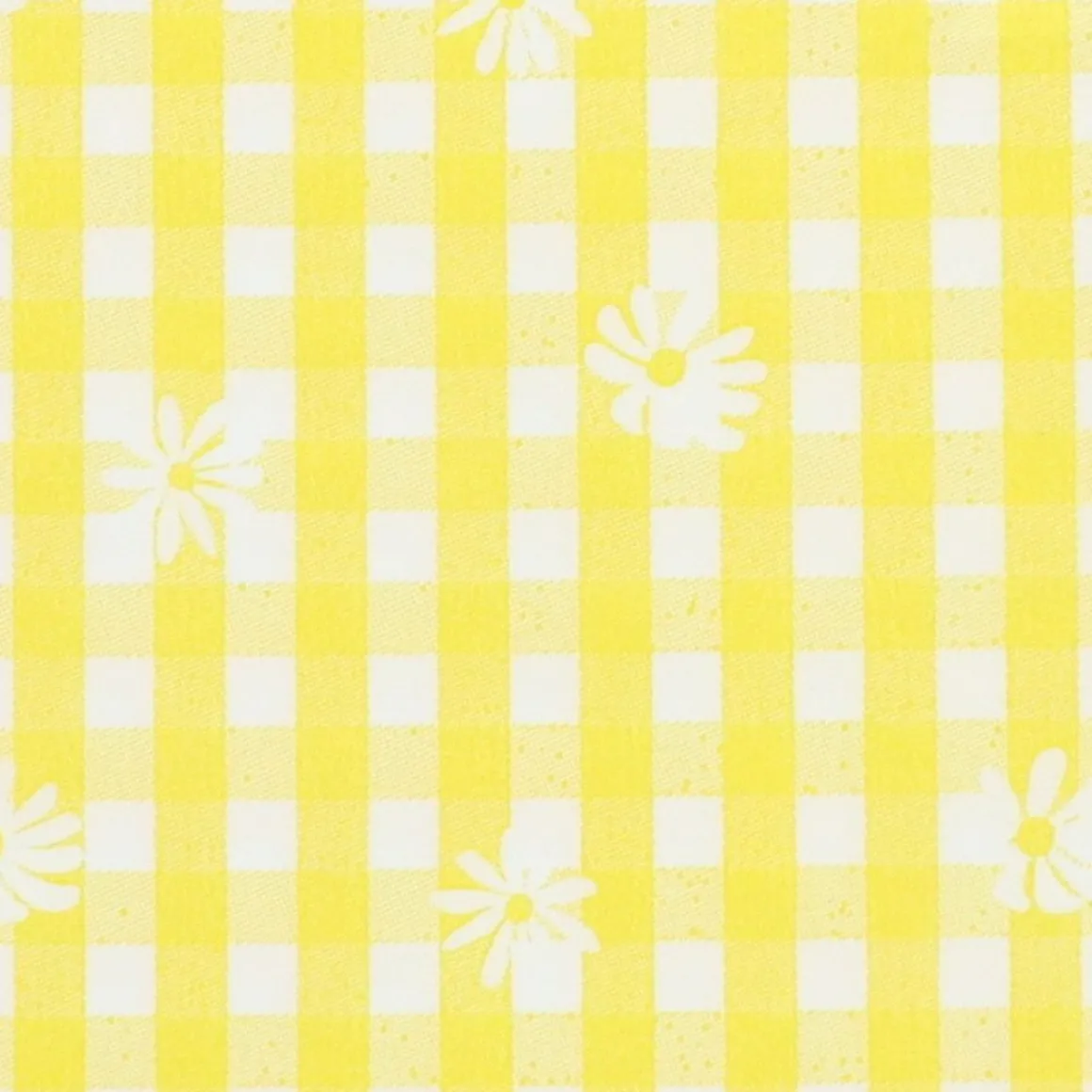 Lot de 18 serviettes pâquerettes vichy jaune