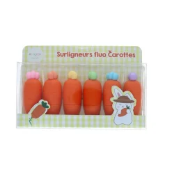 Lot de 6 surligneurs carottes