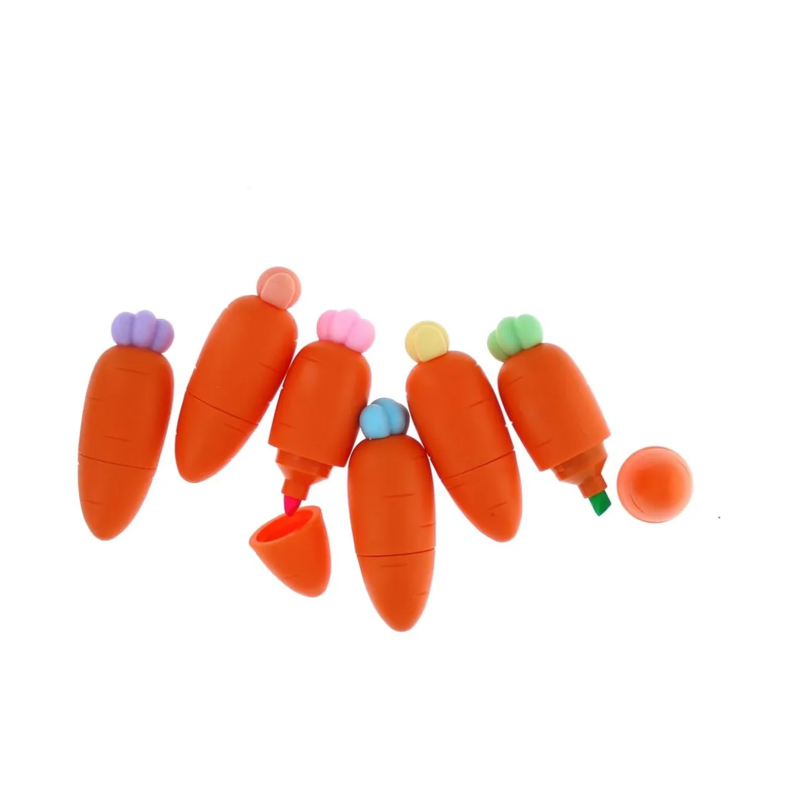 Lot de 6 surligneurs carottes