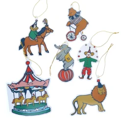 Lot de 6 étiquettes cadeaux cirque