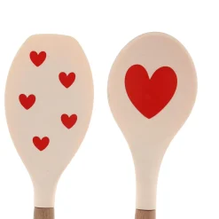 Lot de couverts à salade cœur rouge silicone