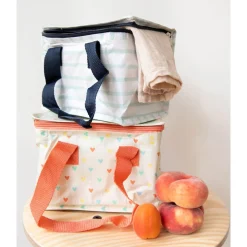 Lunch bag rayures bleues ciel
