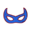 Masque de super-héros bleu contour rouge