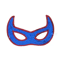 Masque de super-héros bleu contour rouge