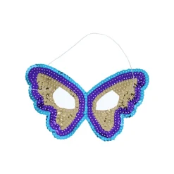 Masque papillon doré violet bleu