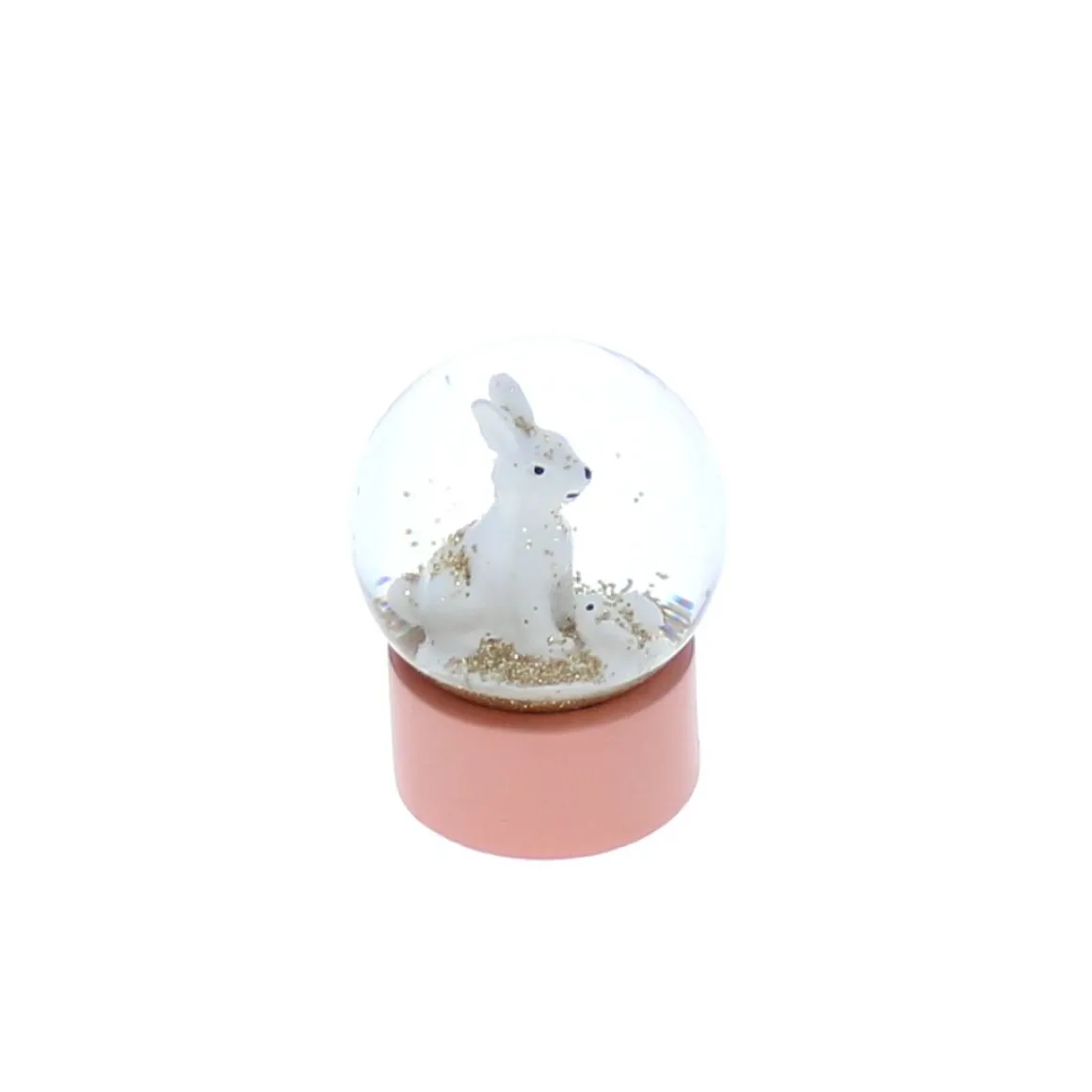Mini boule à neige lapin blanc