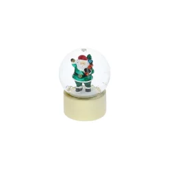 Mini boule à neige père noël vert