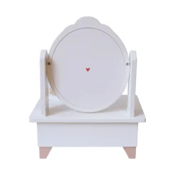 Mini coiffeuse en bois - Cœurs terracotta