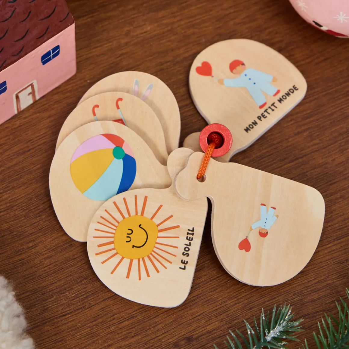 Mini livre imagier en bois