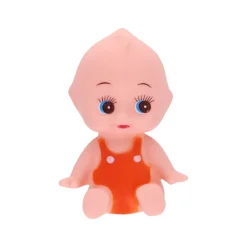 Mini poupée bébé vintage en combinaison rouge