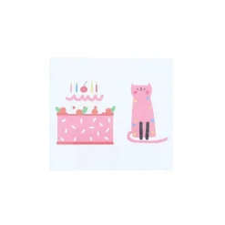 Mini set de 2 tatouages temporaires gâteau et chat