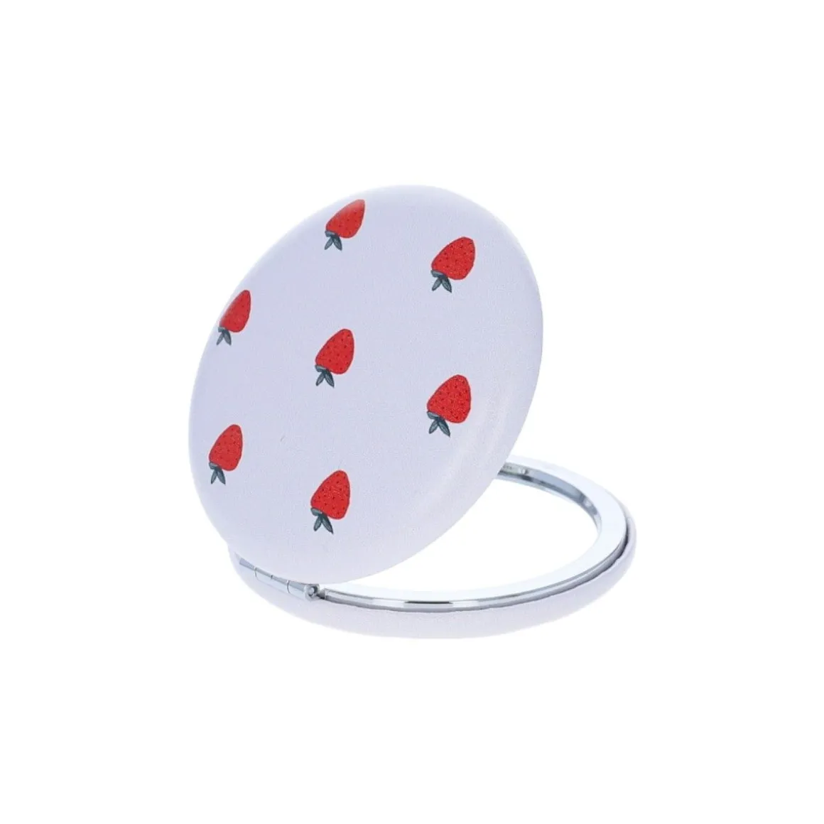 Miroir compact fraises rouge et rose