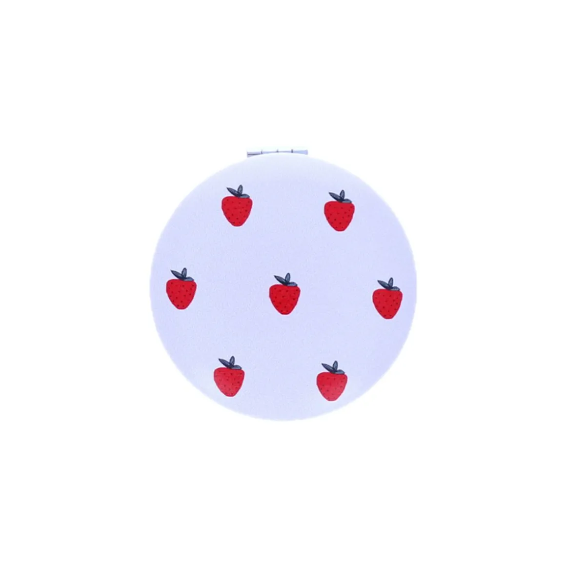 Miroir compact fraises rouge et rose