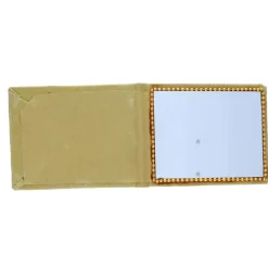 Miroir de poche à perles doré