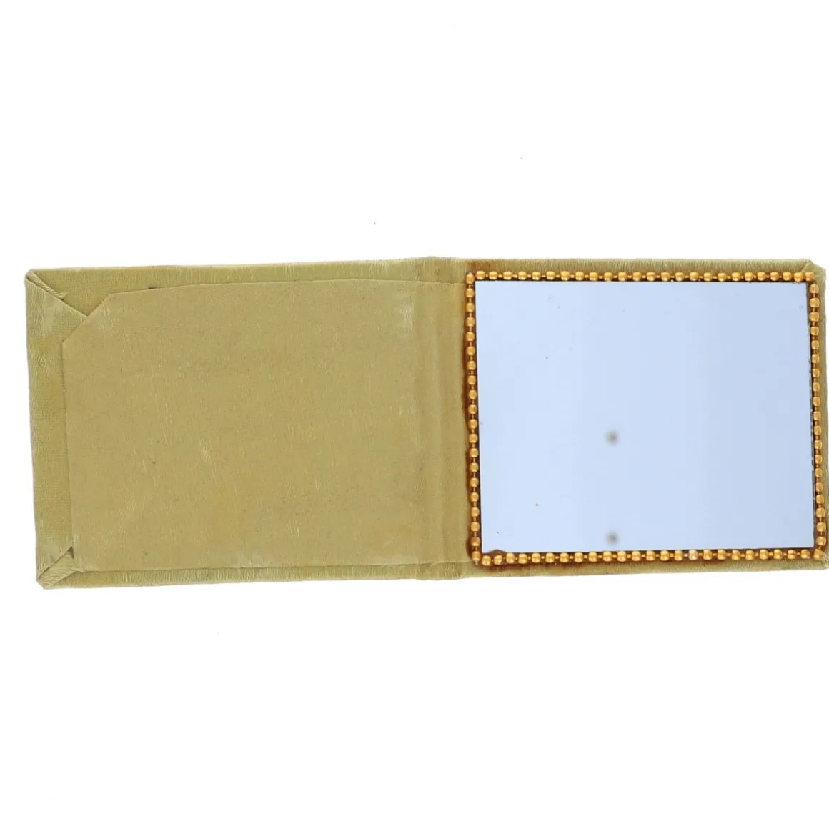Miroir de poche à perles doré