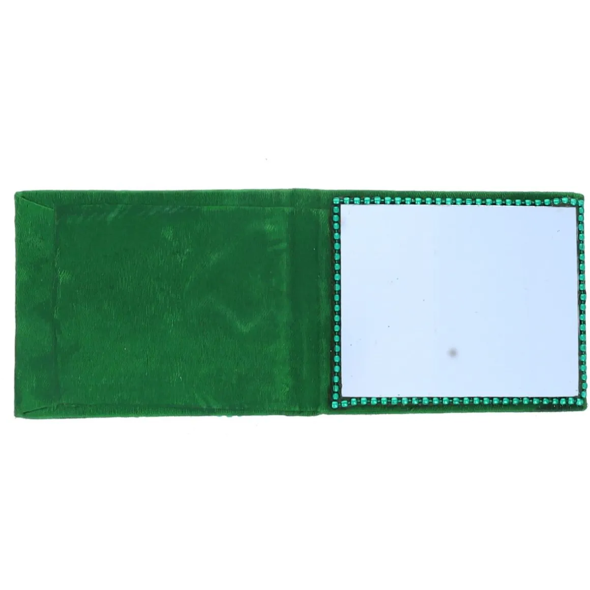 Miroir de poche à perles vertes