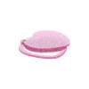 Miroir de poche cœur rose à paillettes