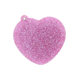 Miroir de poche cœur rose à paillettes