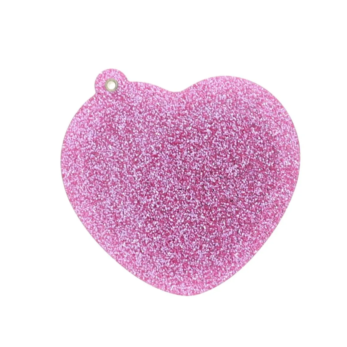 Miroir de poche cœur rose à paillettes