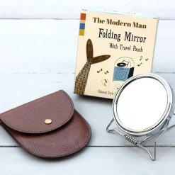 Miroir de poche et son étui
