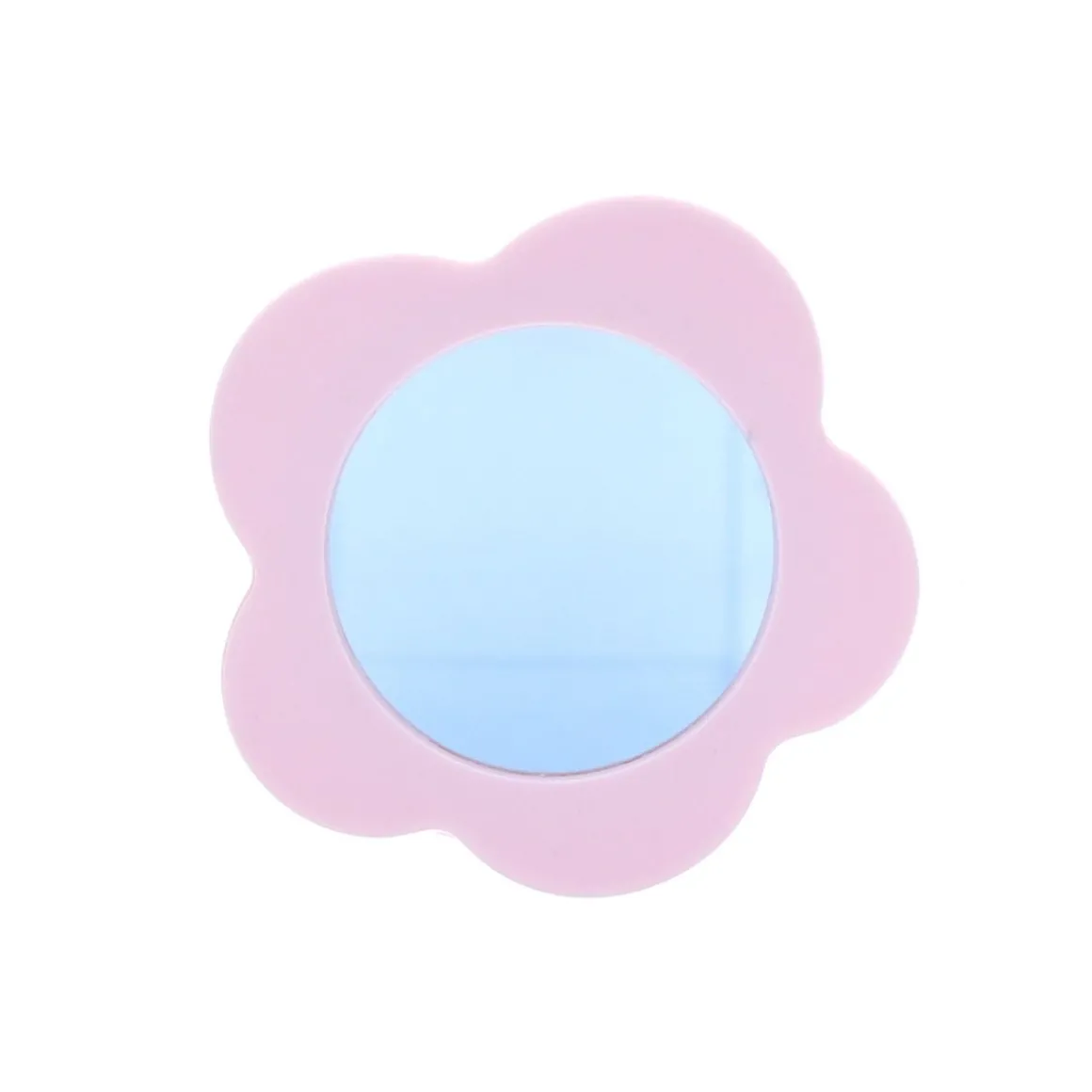 Miroir de poche fleur rose