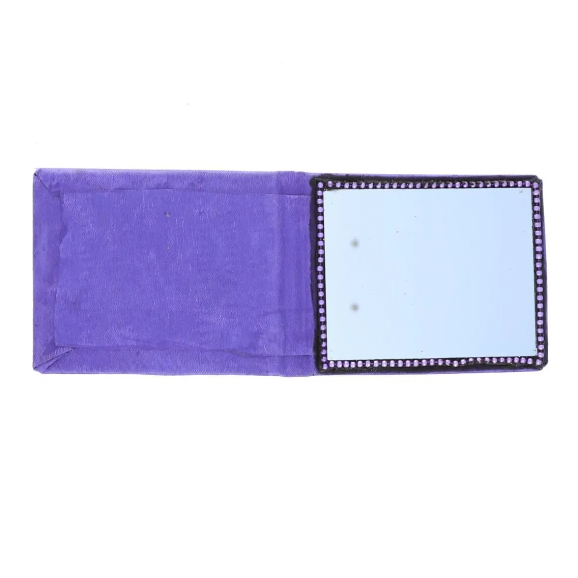 Miroir de poche violet à sequins multicolores